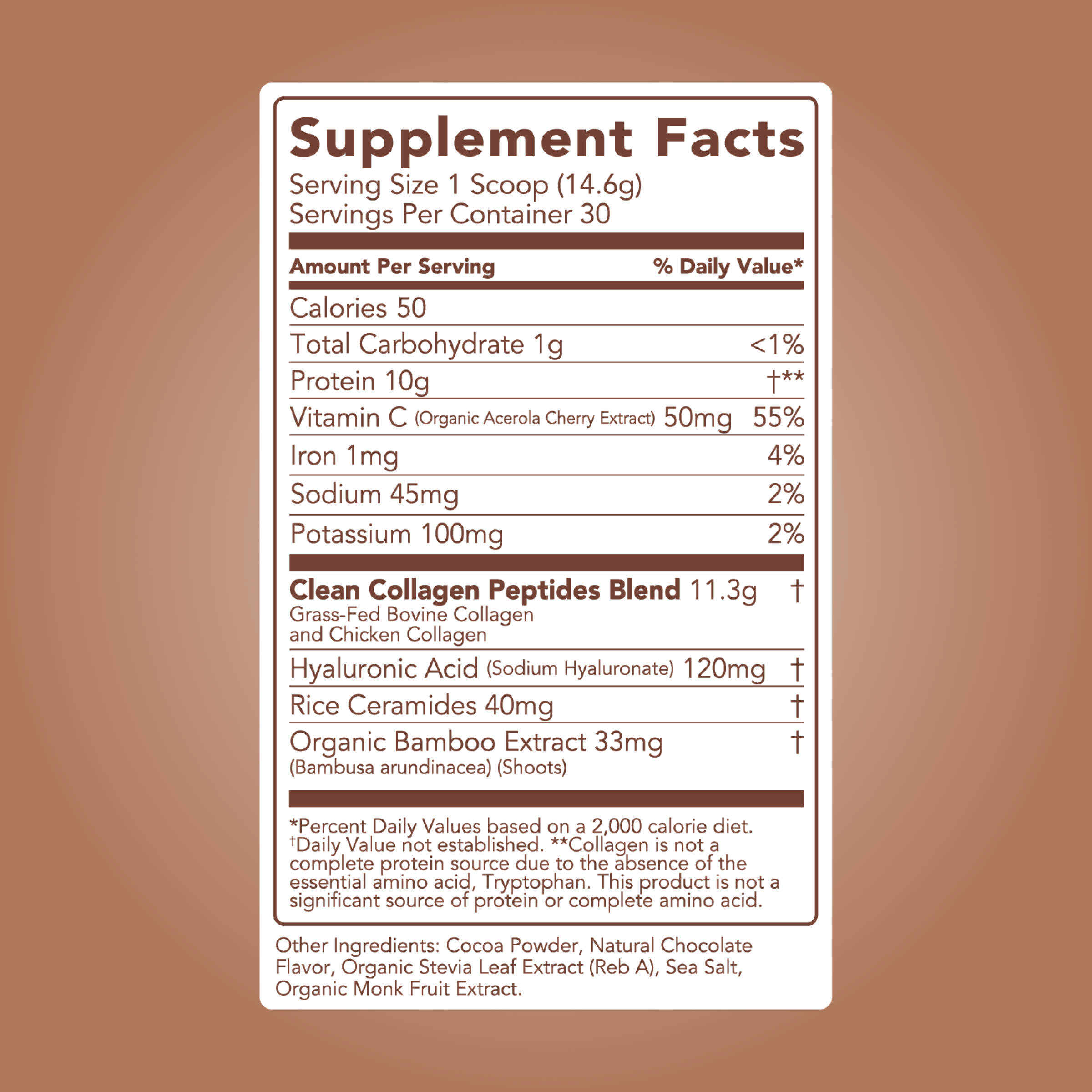 cleansimpleeats Collagen + Beauty Blend: Chocolate Silk (30 Serving)