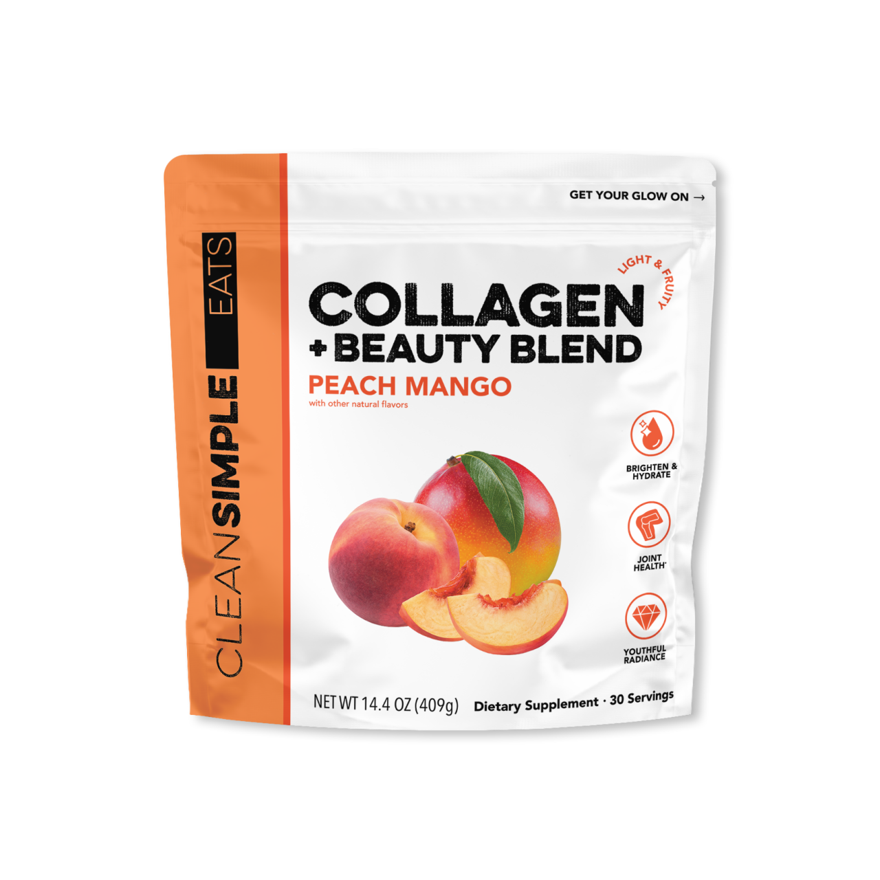 cleansimpleeats Collagen + Beauty Blend: Peach Mango (30 Servings)