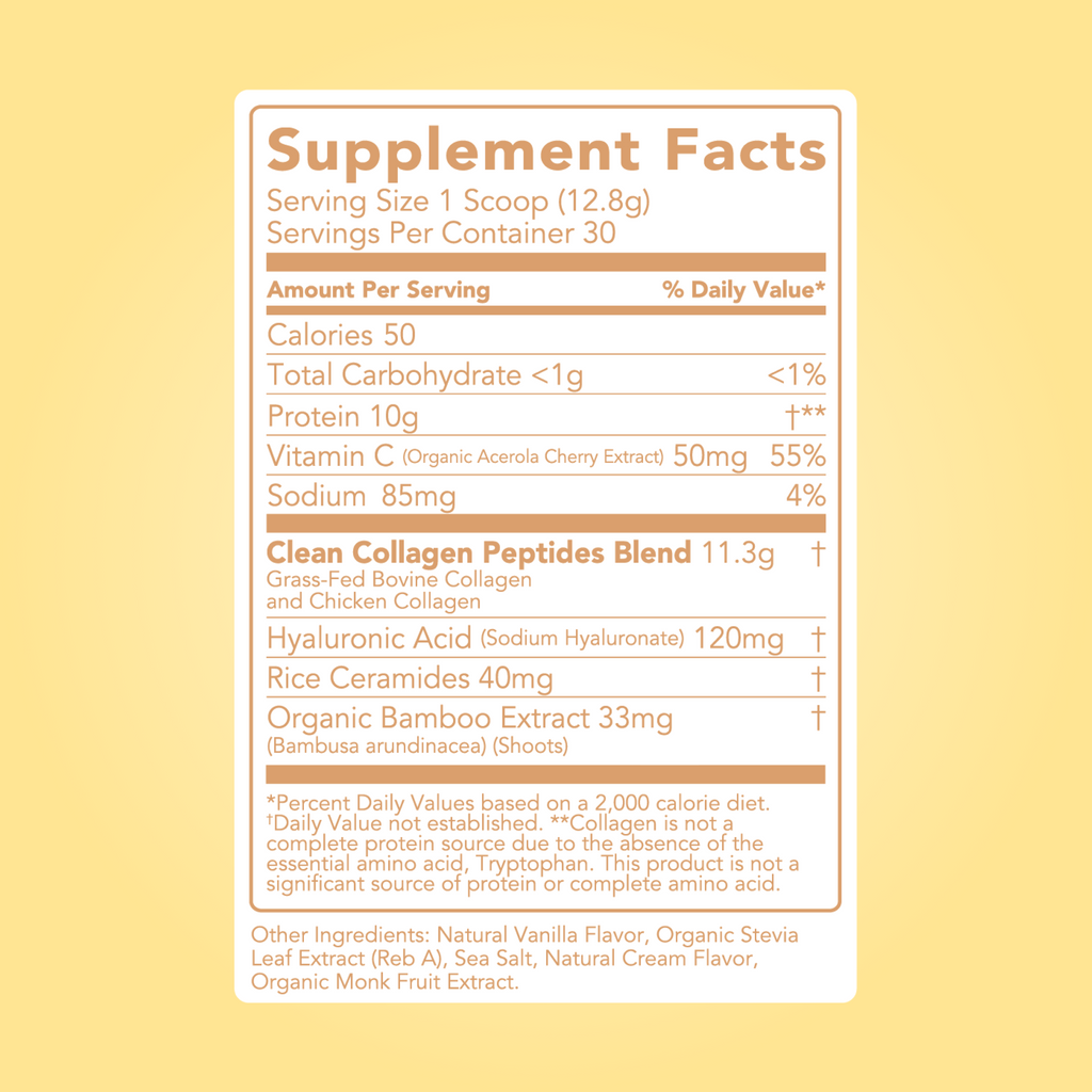 cleansimpleeats Collagen + Beauty Blend: Vanilla Cream (30 Serving)