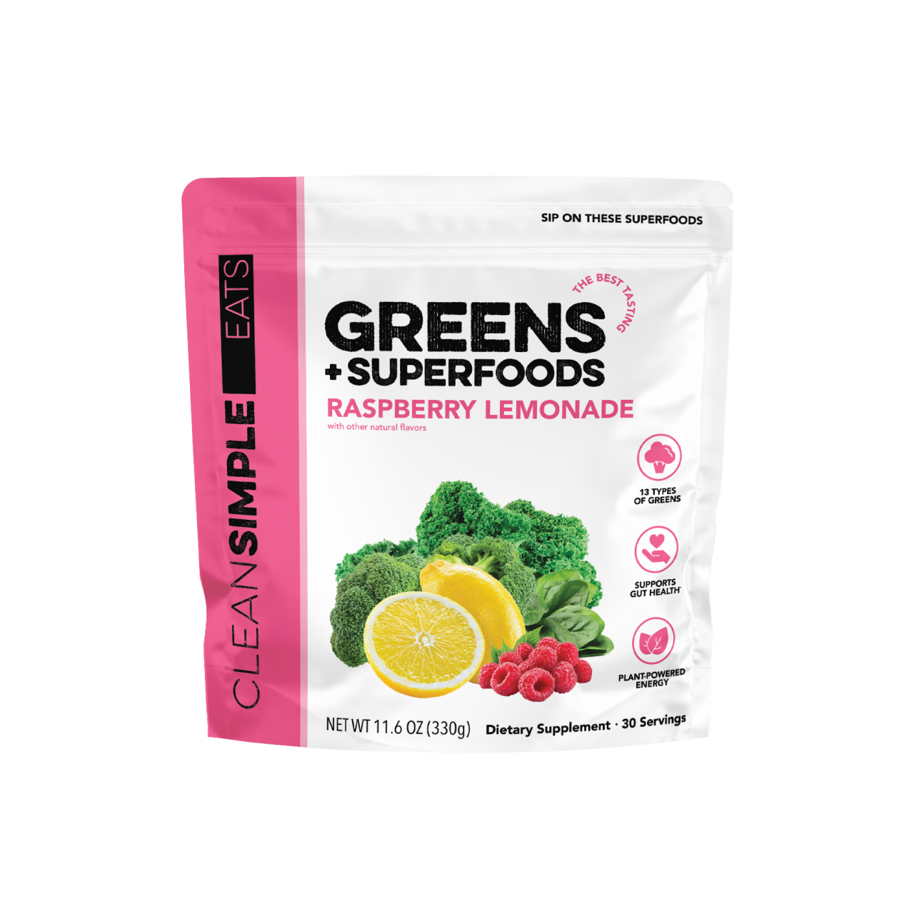 cleansimpleeats Greens: Raspberry Lemonade Super Greens Mix