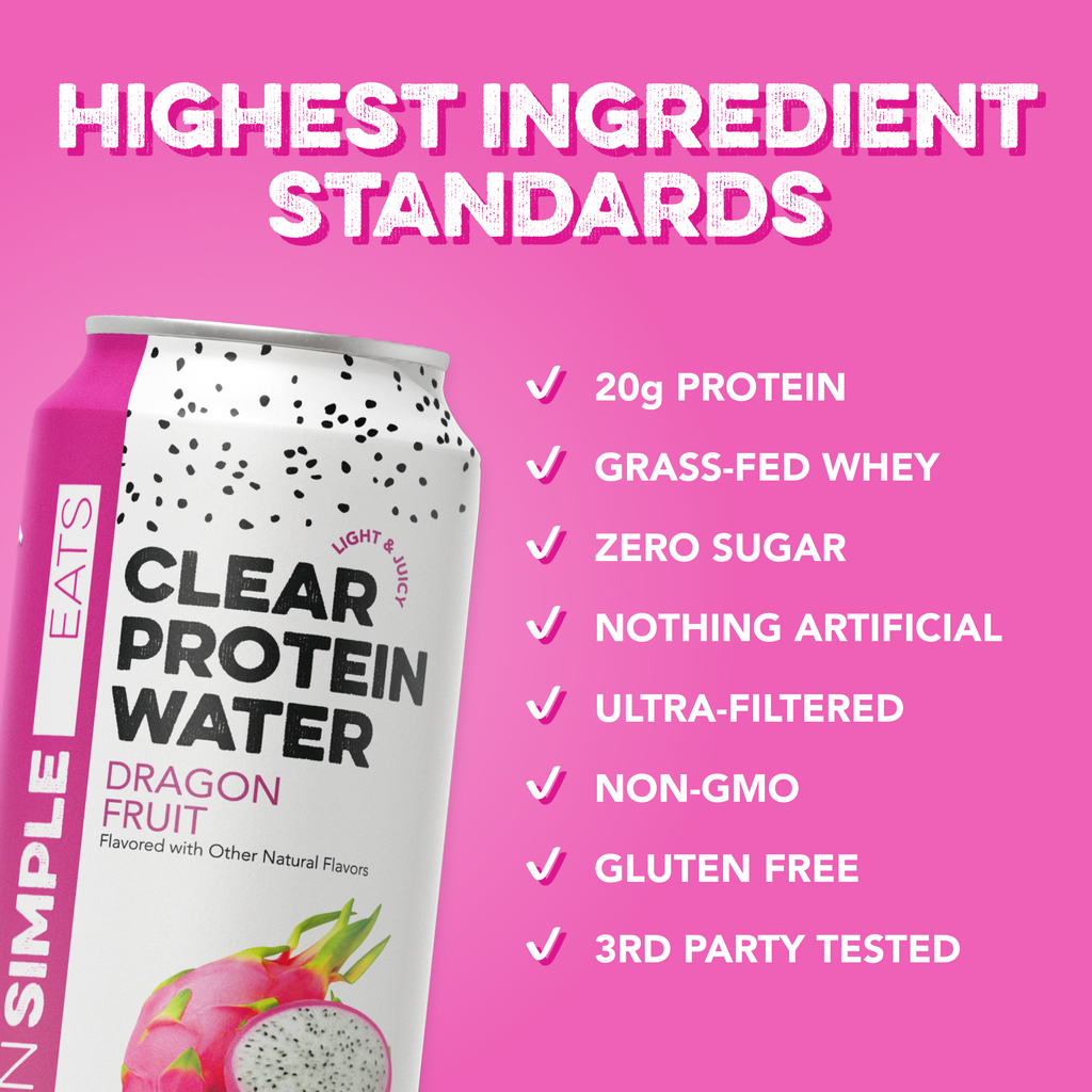 cleansimpleeats Clear Protein Water: Dragon Fruit (16 Oz. | 12 Pack)