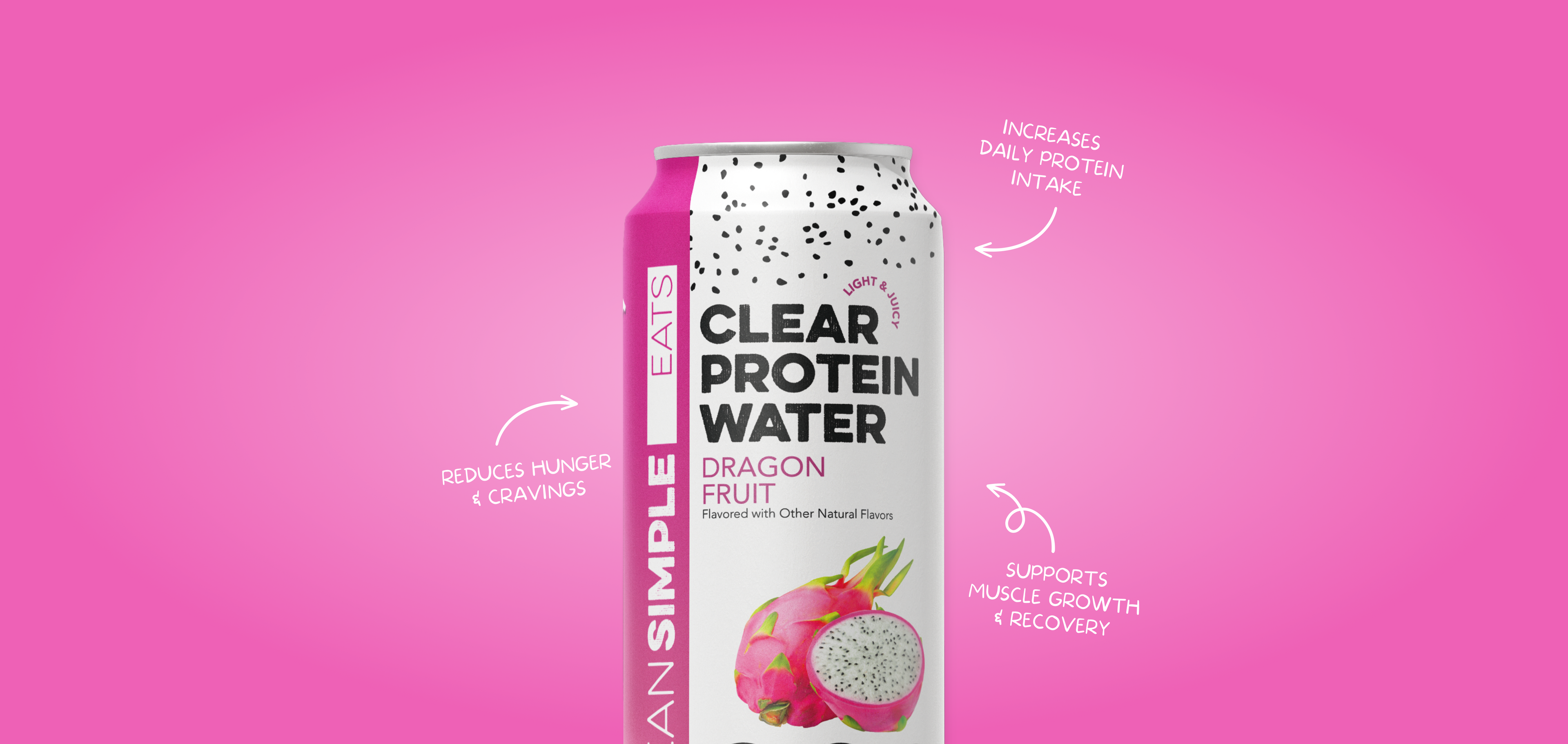 cleansimpleeats Clear Protein Water: Dragon Fruit (16 Oz. | 12 Pack)