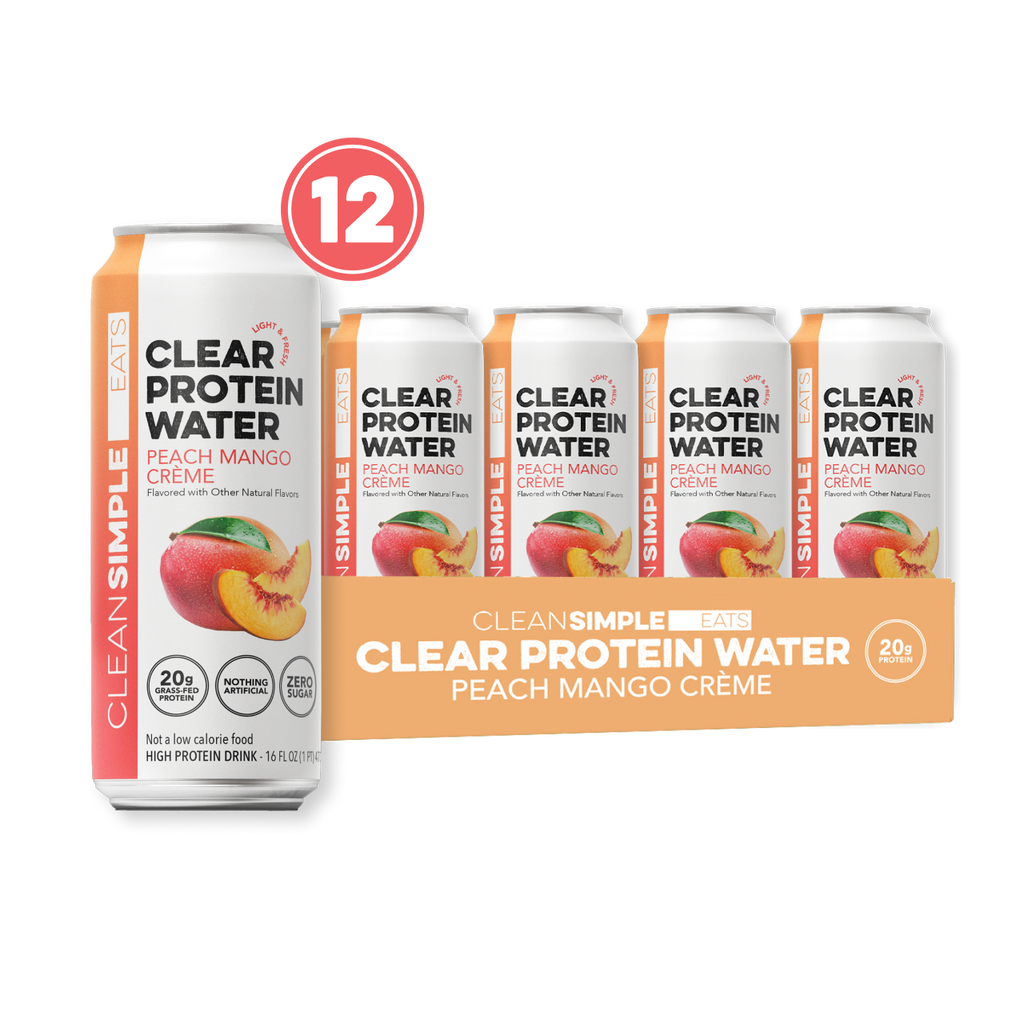 cleansimpleeats Clear Protein Water: Peach Mango Creme (16 Oz. | 12 Pack)