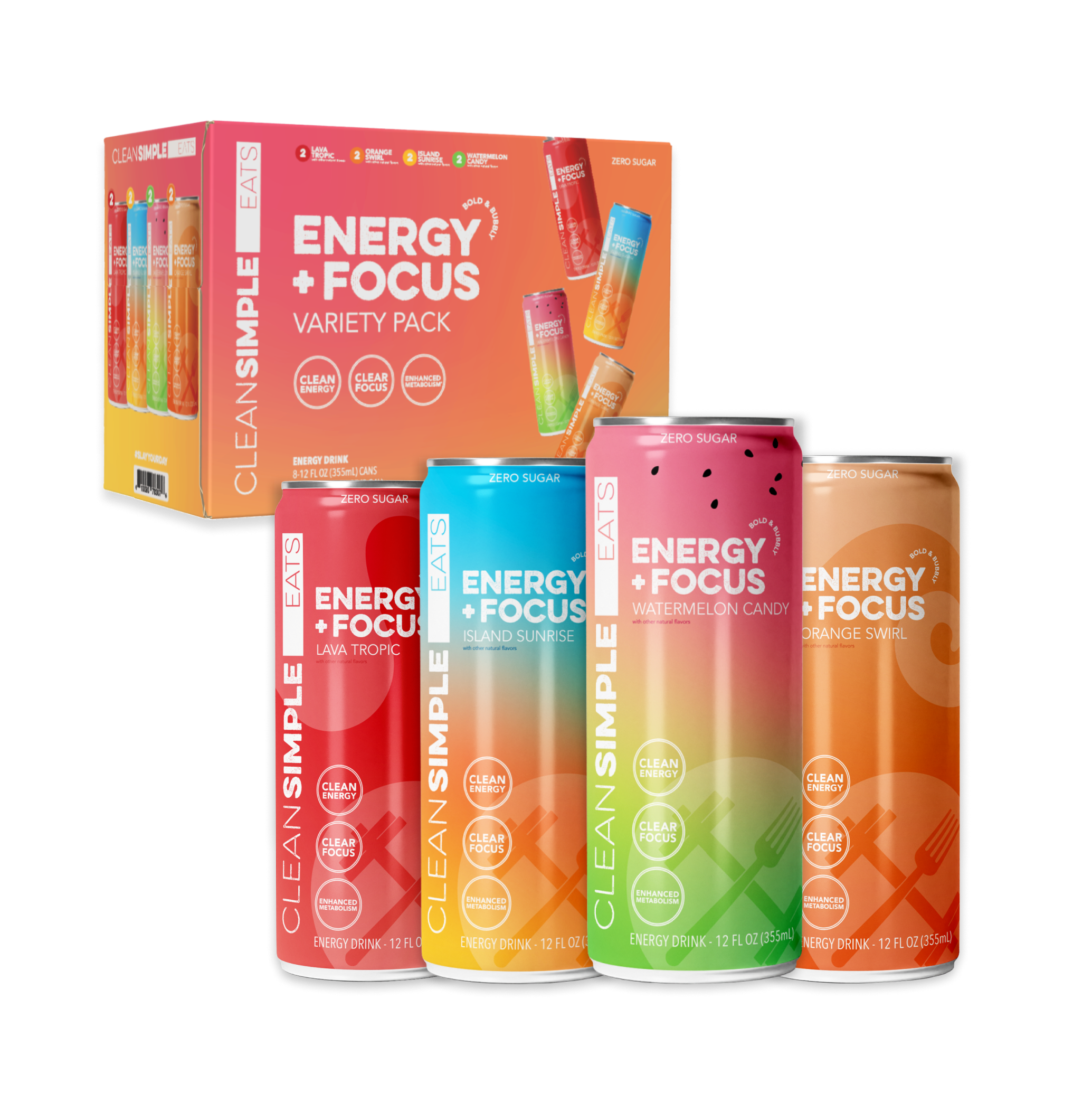 cleansimpleeats Energy + Focus: Variety (8 pack)