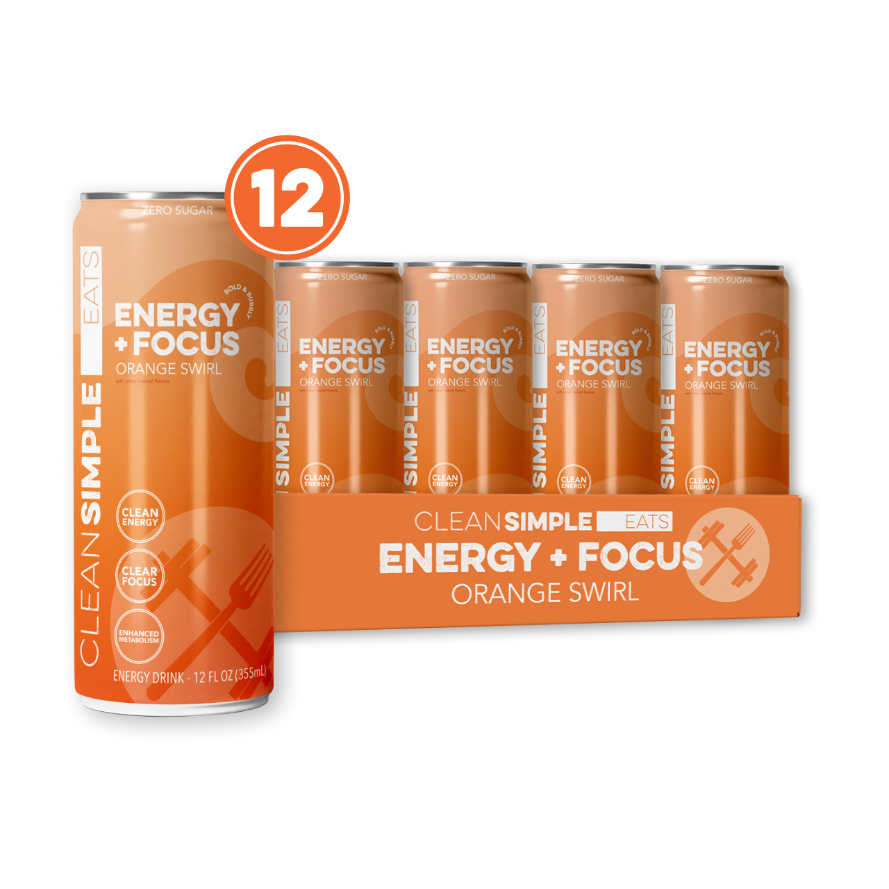 cleansimpleeats Energy + Focus: Orange Swirl (12-pack)