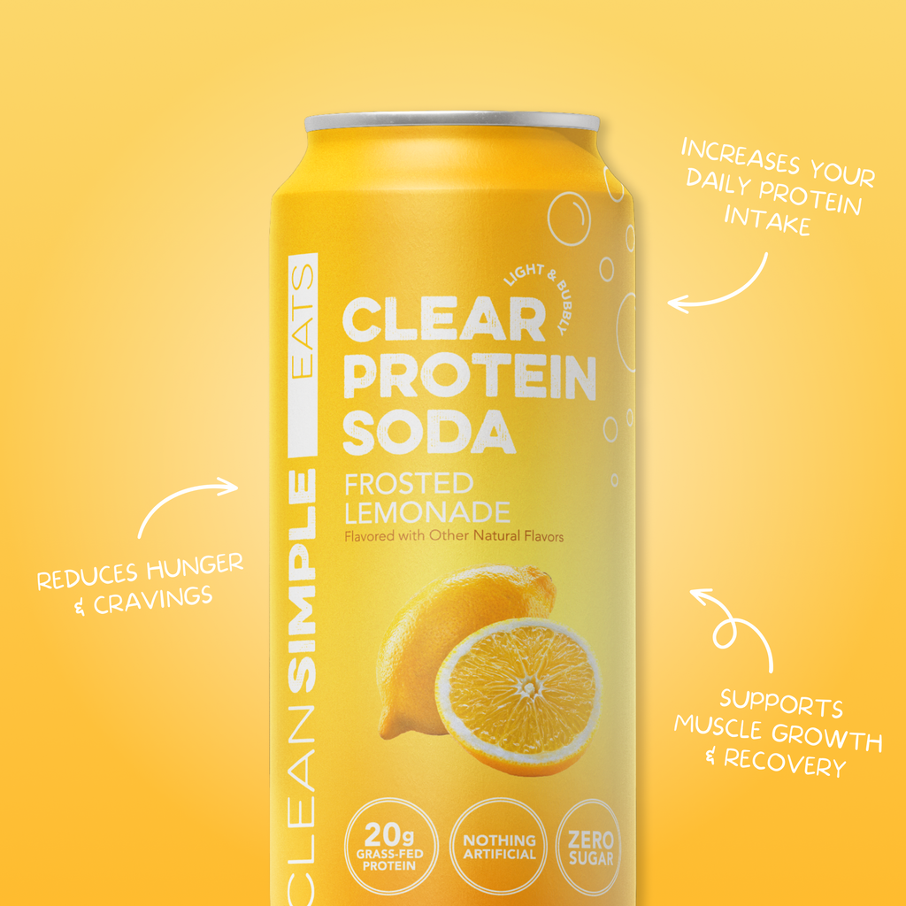 cleansimpleeats Clear Protein Soda: Frosted Lemonade (16 Oz. | 12 Pack)