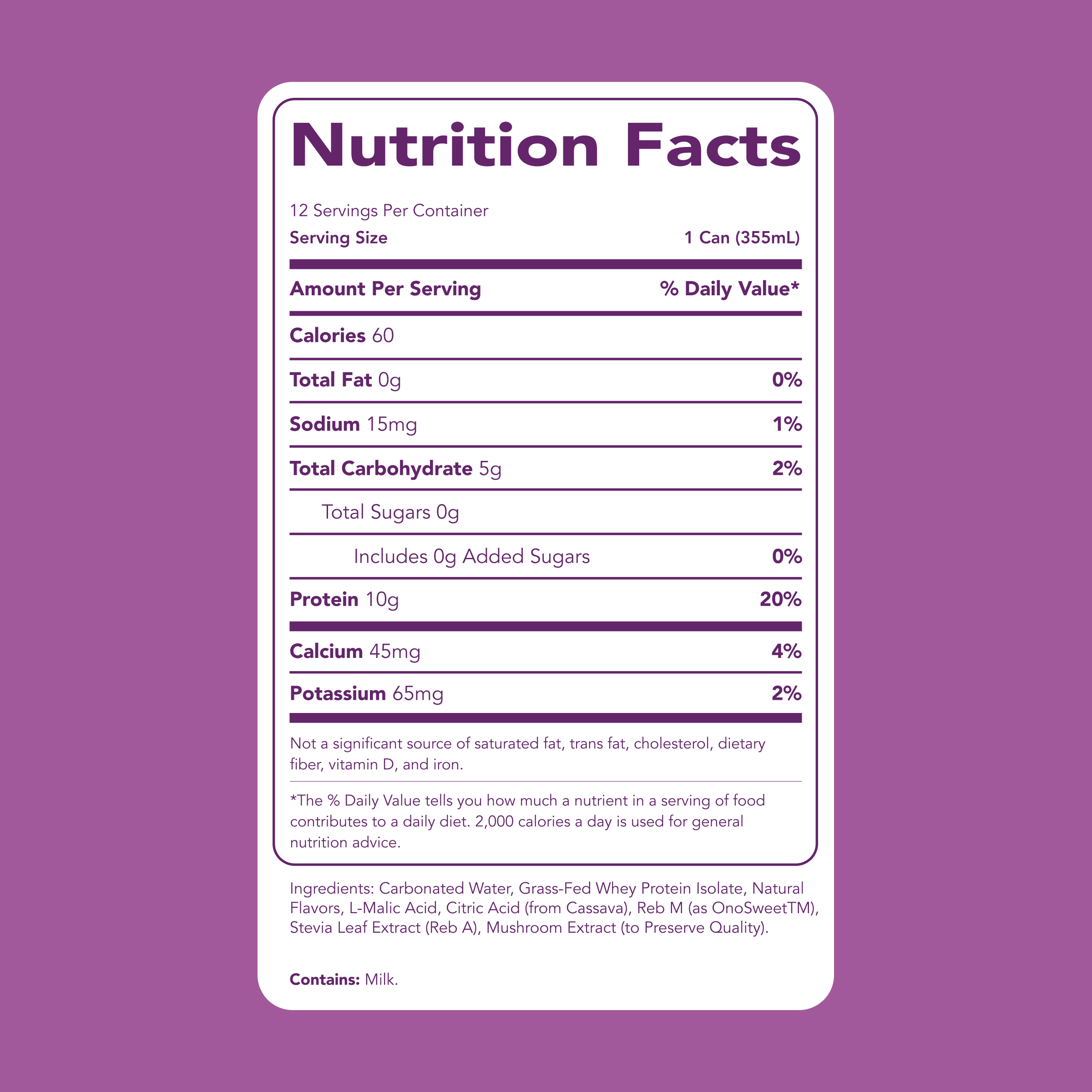 cleansimpleeats Clear Protein Soda: Classic Grape (12 Oz. | 12 Pack)
