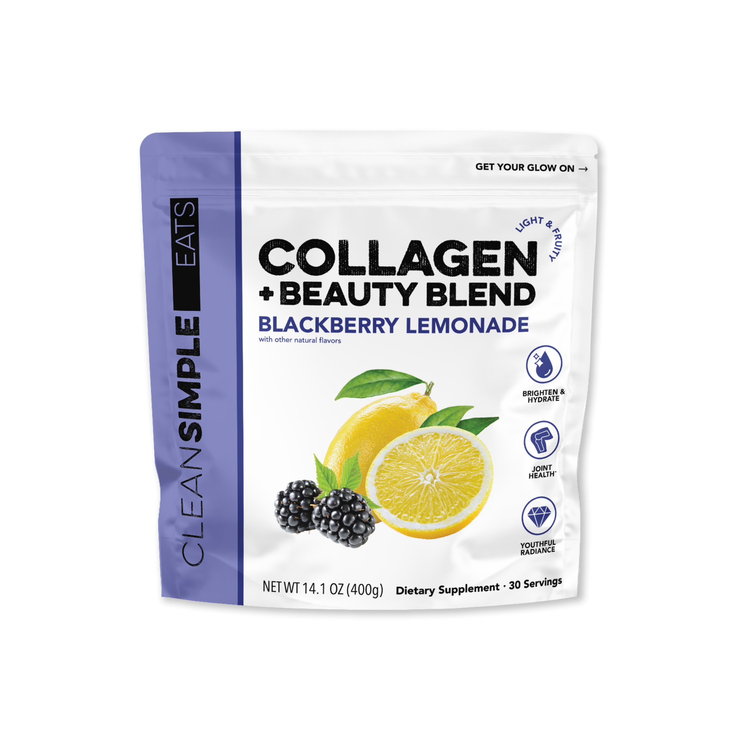 cleansimpleeats Collagen + Beauty Blend: Blackberry Lemonade (30 Serving)
