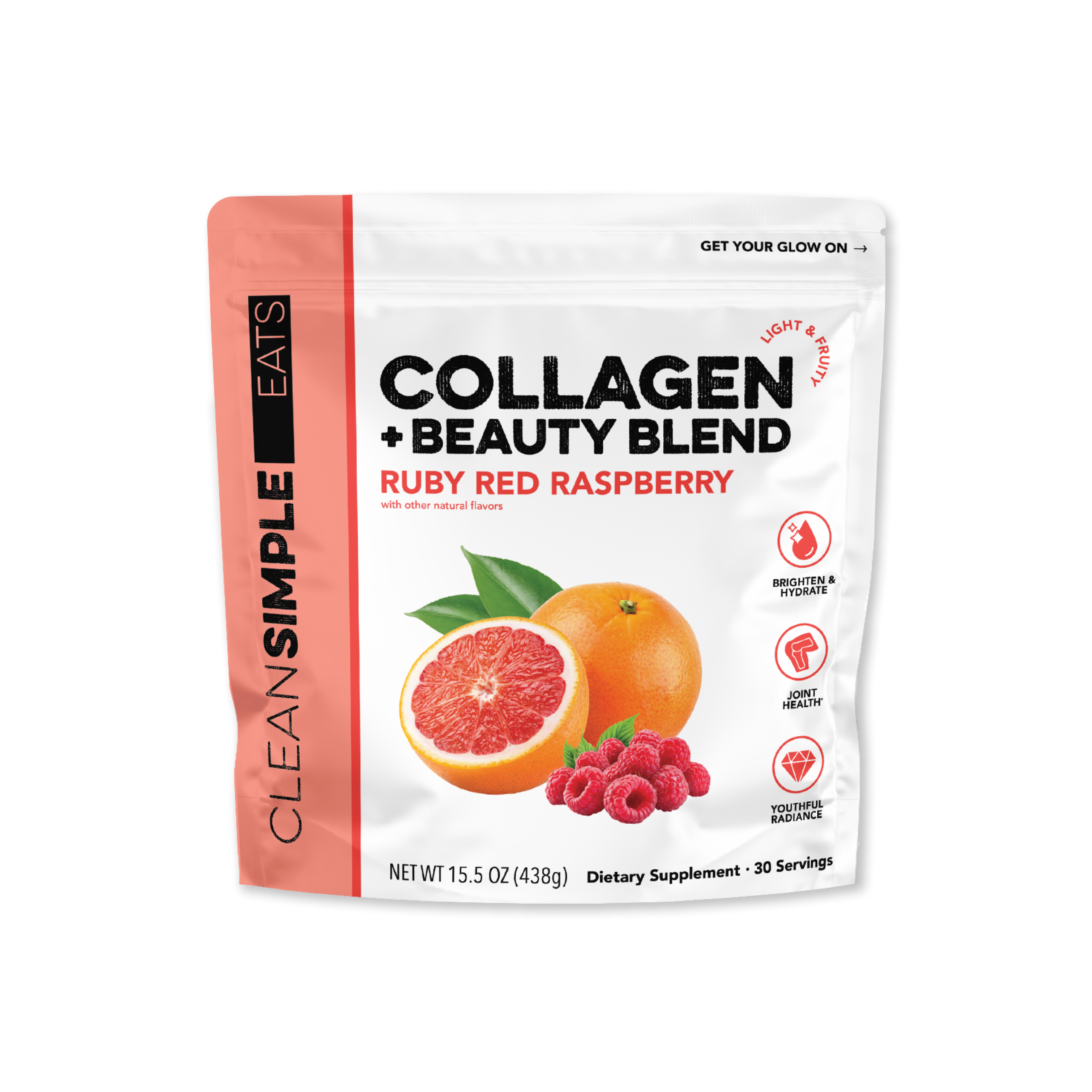 cleansimpleeats Collagen + Beauty Blend: Ruby Red Raspberry (30 Serving)
