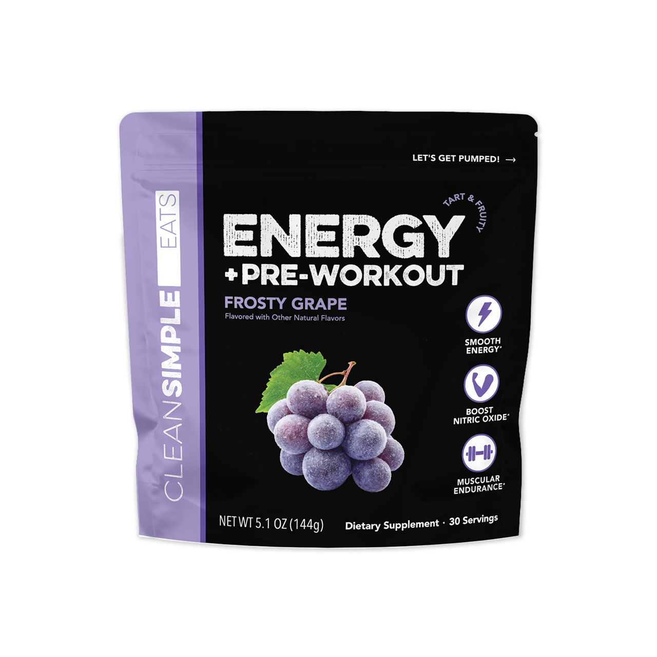 cleansimpleeats Energy + Pre-Workout: Frosty Grape (30 Servings)
