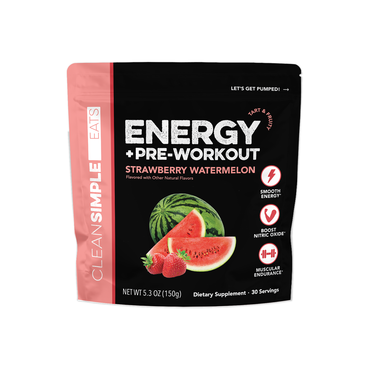 cleansimpleeats Energy + Pre-Workout: Strawberry Watermelon (30 Servings)