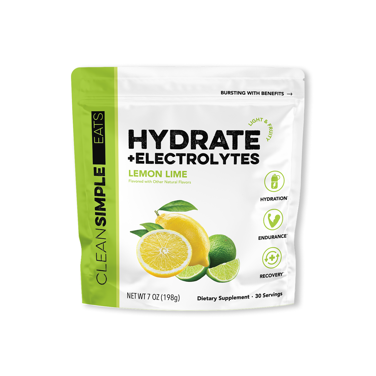 cleansimpleeats Hydrate + Electrolytes: Lemon Lime (30 Serving Bag)