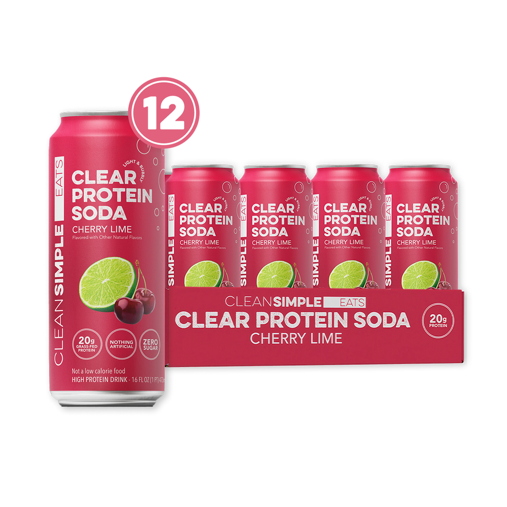 cleansimpleeats Clear Protein Soda: Cherry Lime (16 Oz. | 12 Pack)
