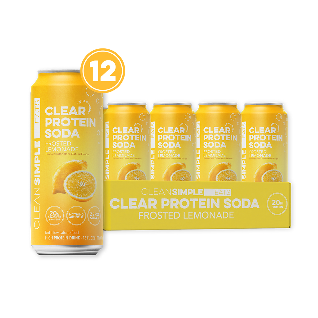 cleansimpleeats Clear Protein Soda: Frosted Lemonade (16 Oz. | 12 Pack)