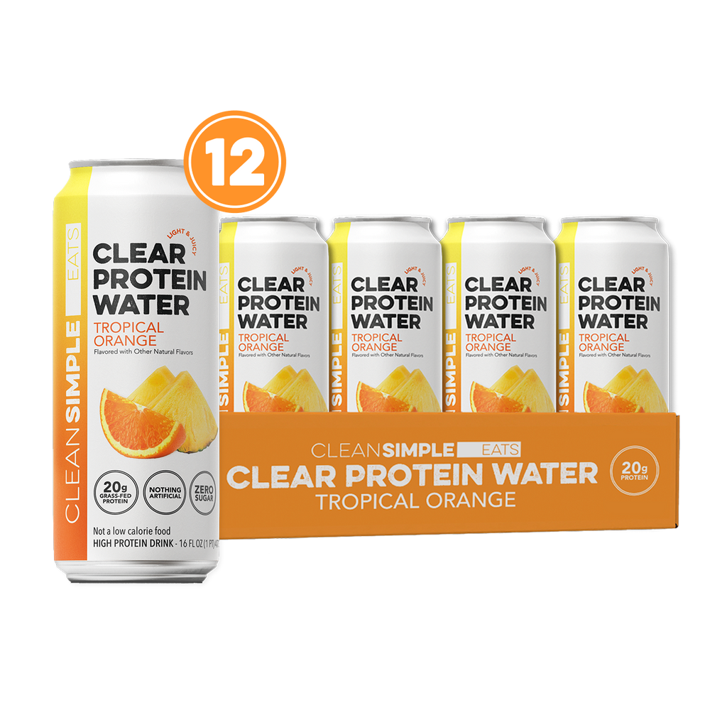 cleansimpleeats Clear Protein Water: Tropical Orange (16 Oz. | 12 Pack)