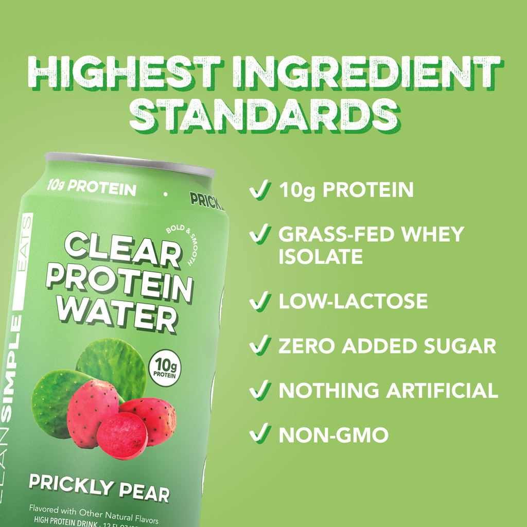 cleansimpleeats Clear Protein Water: Prickly Pear (12 Oz. | 12 Pack)