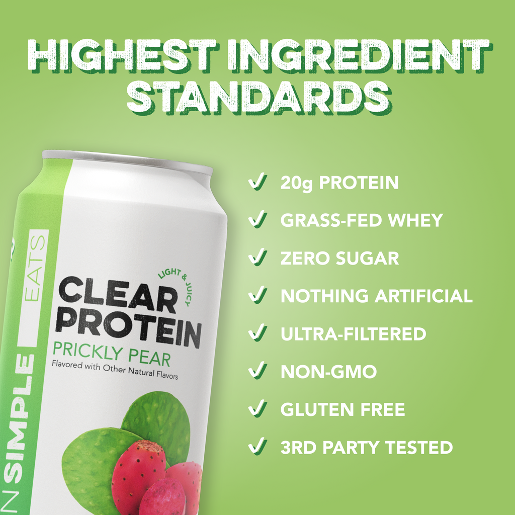 cleansimpleeats Clear Protein Water: Prickly Pear (16 Oz. | 12 Pack)