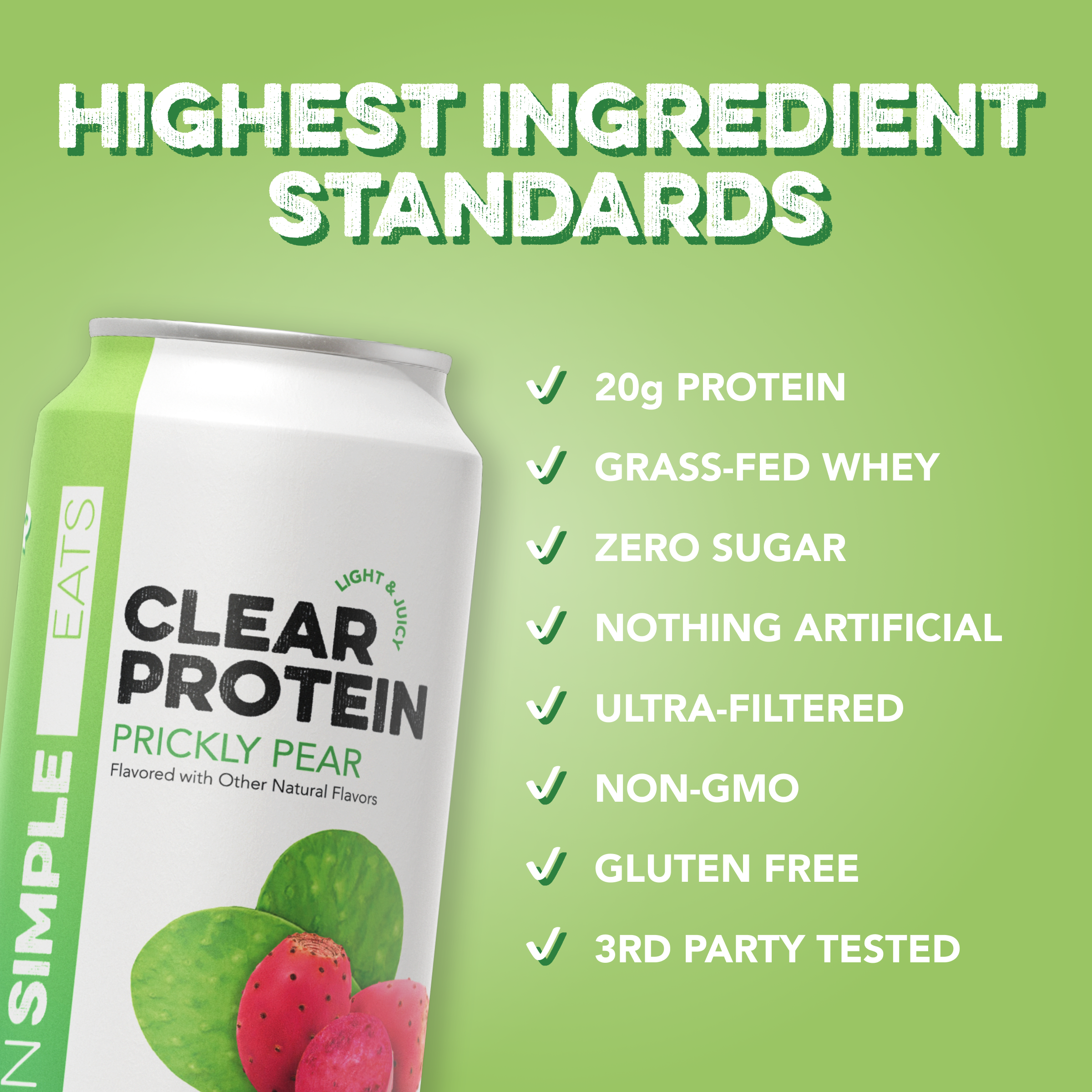 cleansimpleeats Clear Protein Water: Prickly Pear (16 Oz. | 12 Pack)