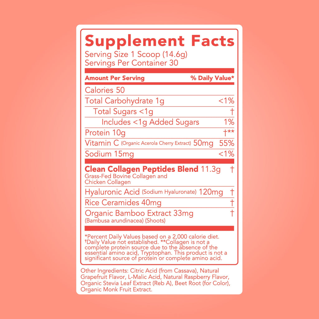 cleansimpleeats Collagen + Beauty Blend: Ruby Red Raspberry (30 Serving)