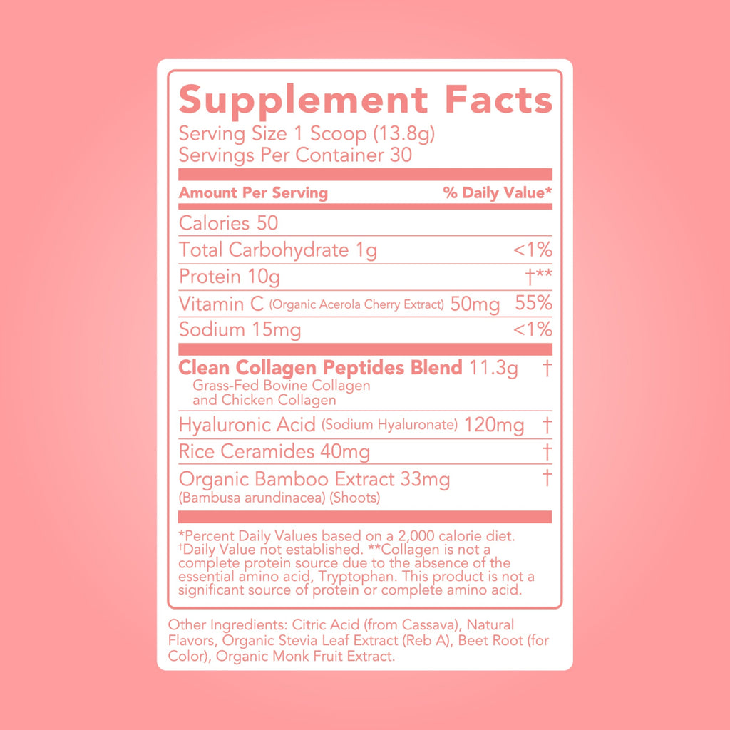 cleansimpleeats Collagen + Beauty Blend: Strawberry Colada (30 Serving)