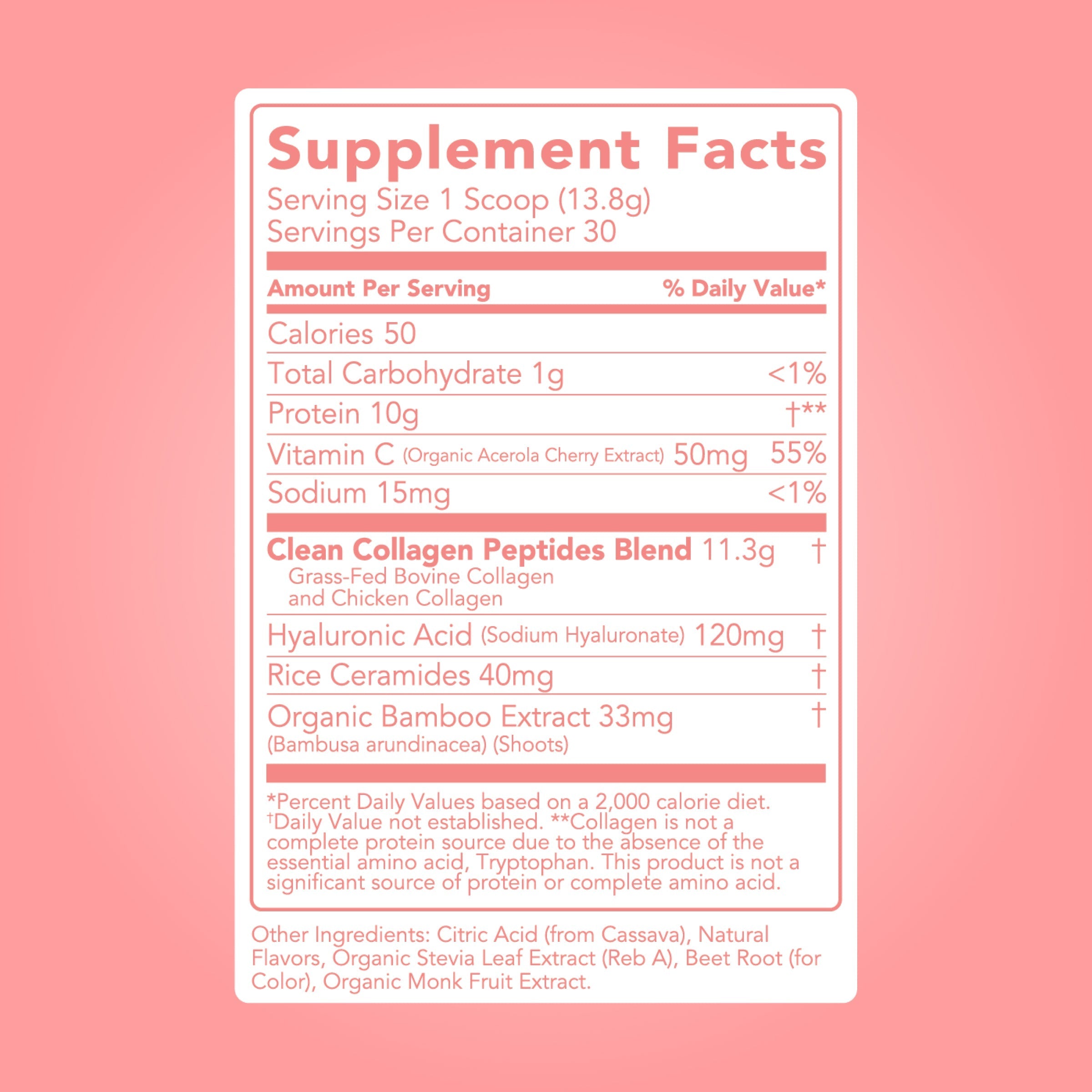 cleansimpleeats Collagen + Beauty Blend: Strawberry Colada (30 Serving)