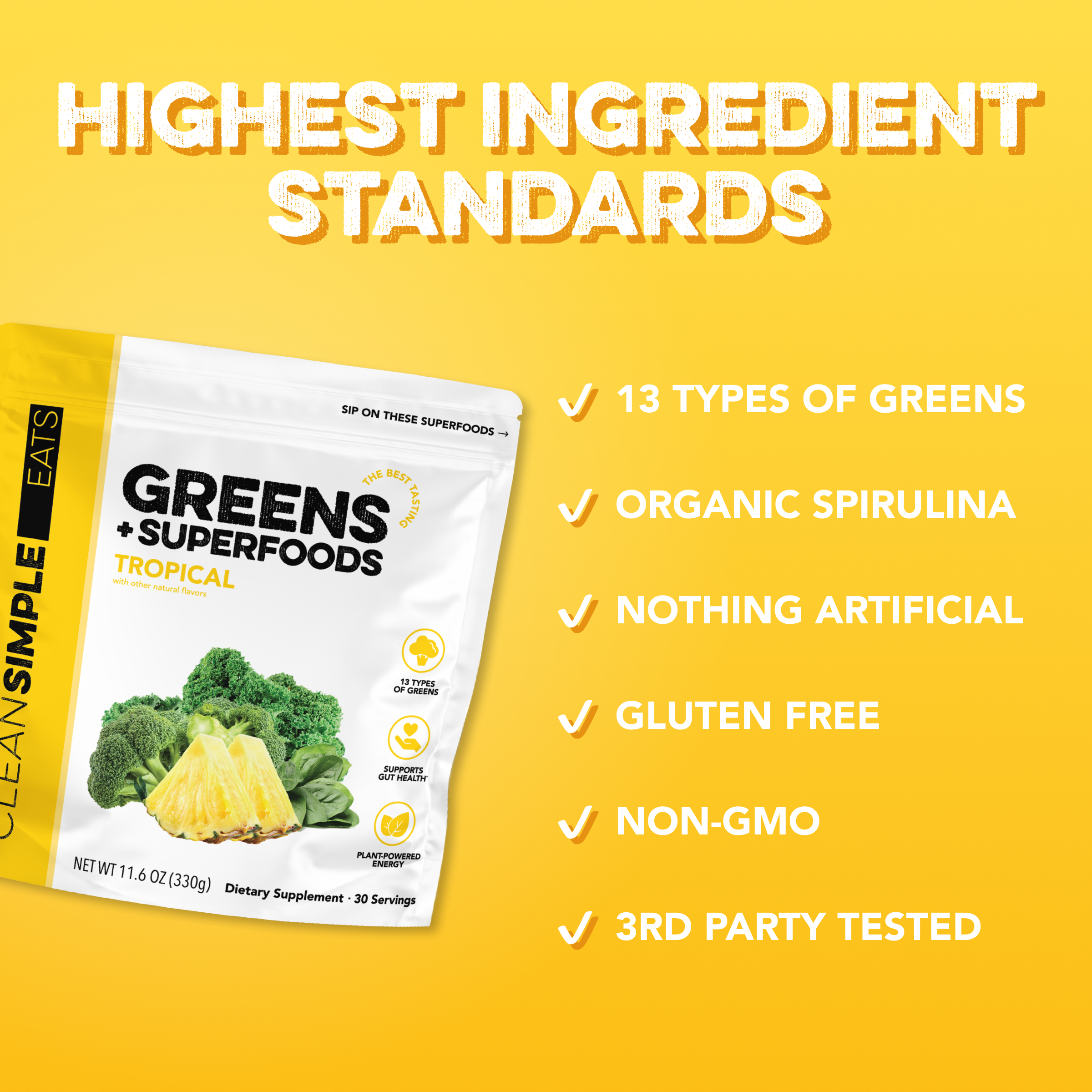 cleansimpleeats Greens: Tropical Super Greens Mix