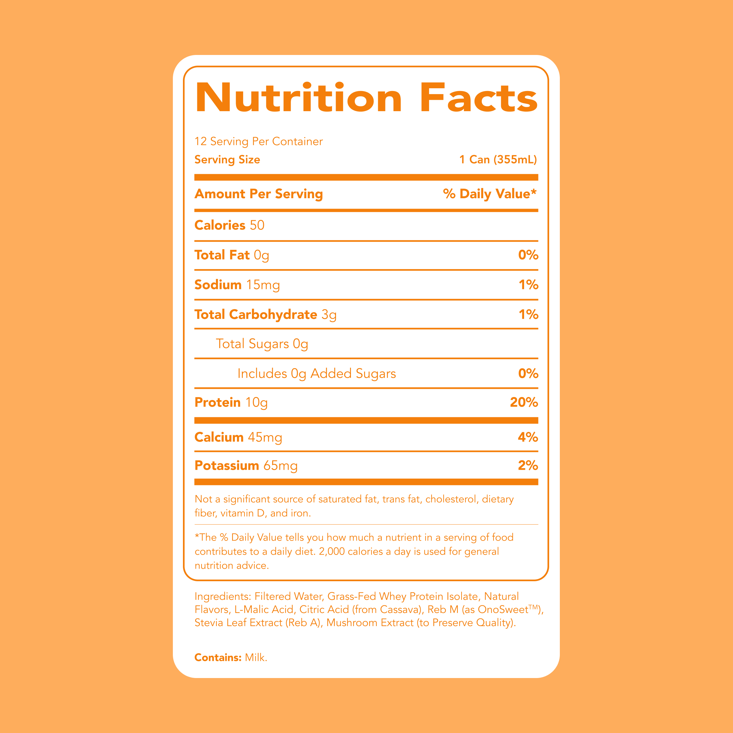 cleansimpleeats Clear Protein Water: Tropical Orange (12 Oz. | 12 Pack)