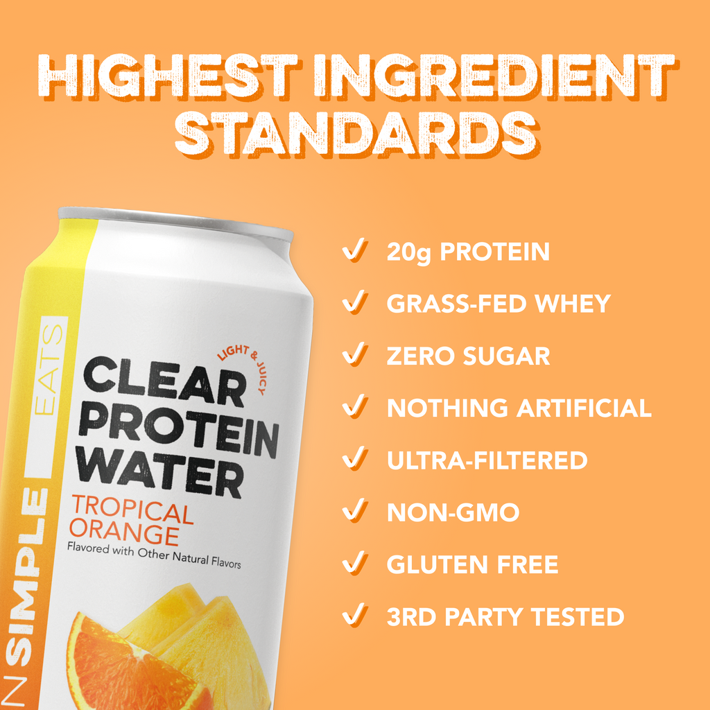 cleansimpleeats Clear Protein Water: Tropical Orange (16 Oz. | 12 Pack)