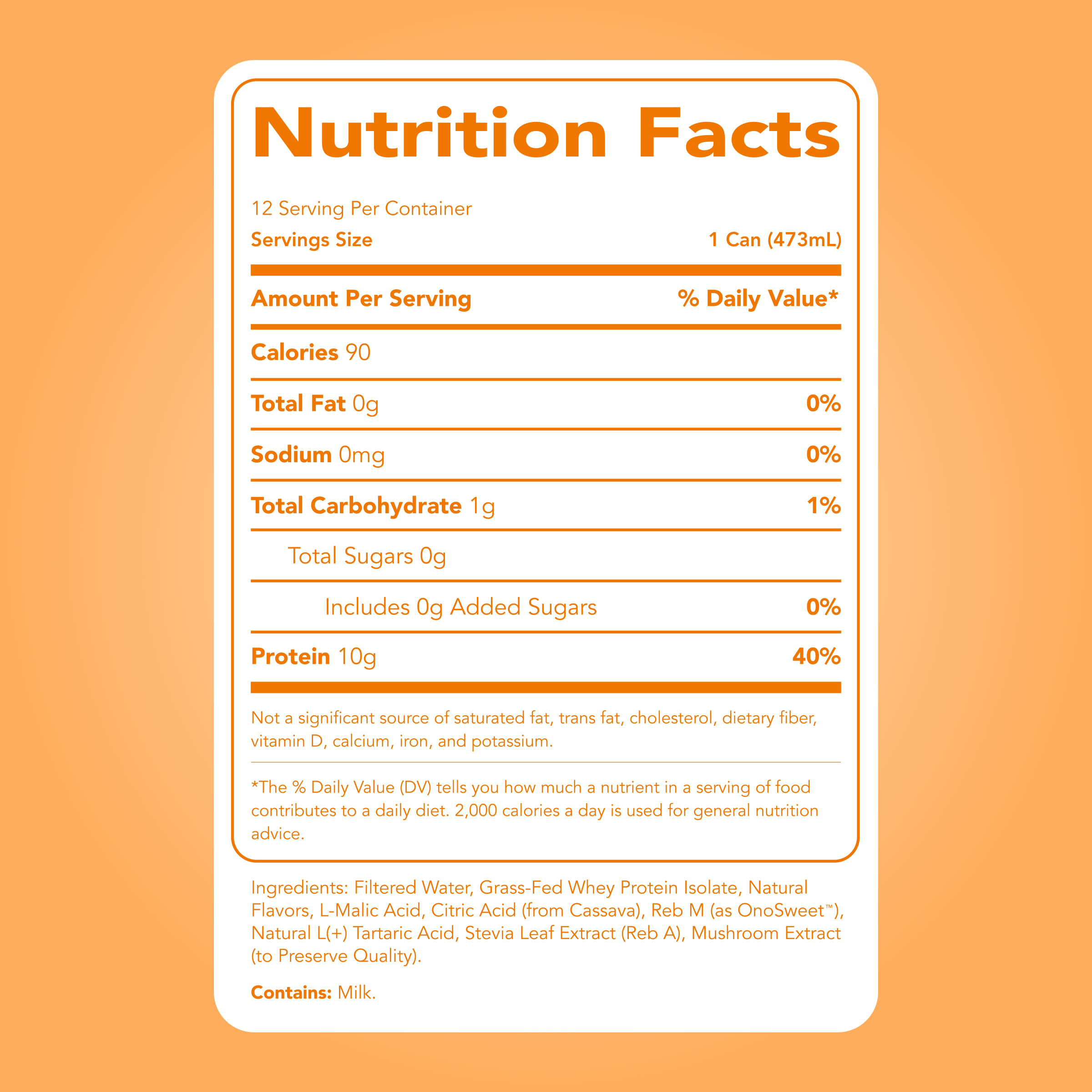cleansimpleeats Clear Protein Water: Tropical Orange (16 Oz. | 12 Pack)
