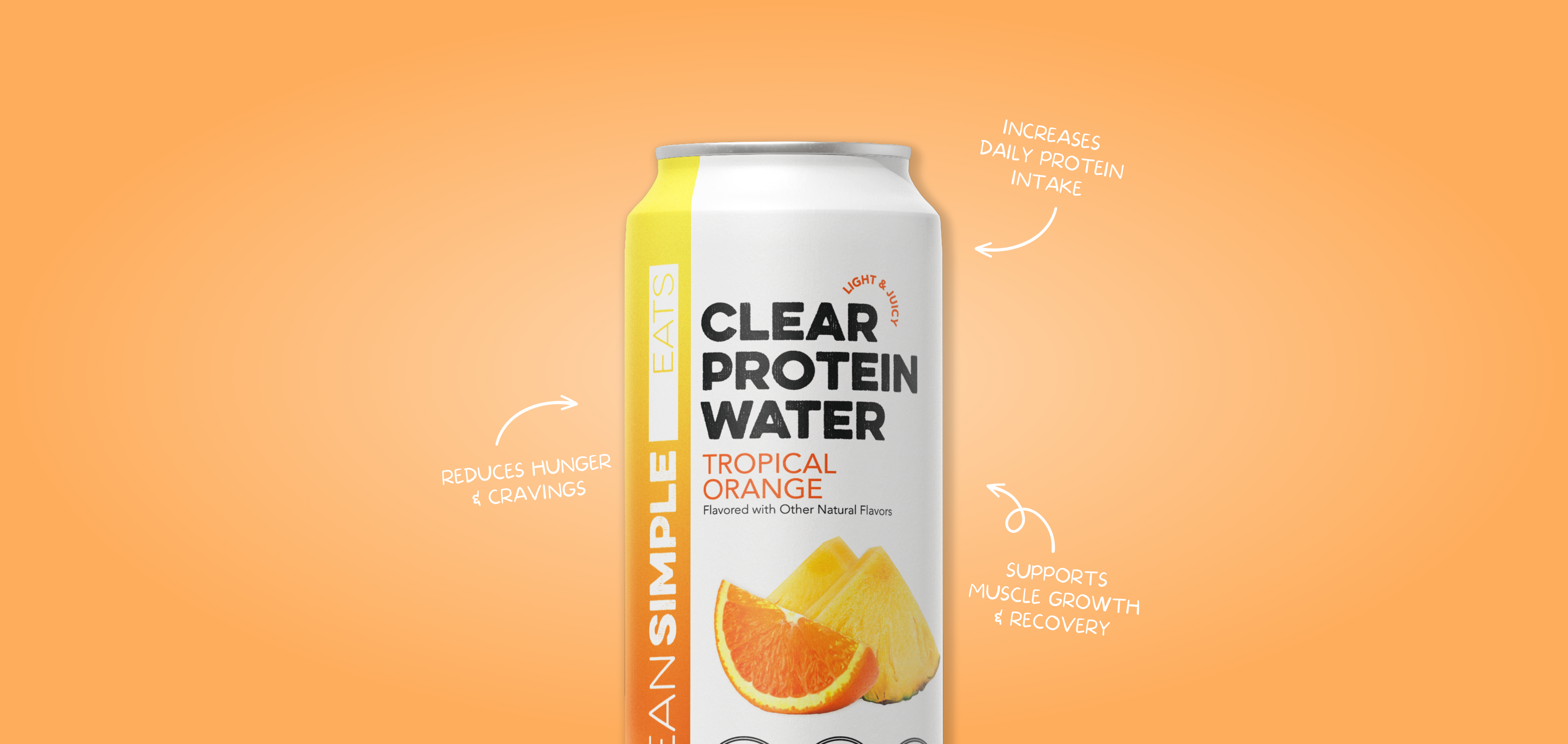 cleansimpleeats Clear Protein Water: Tropical Orange (16 Oz. | 12 Pack)