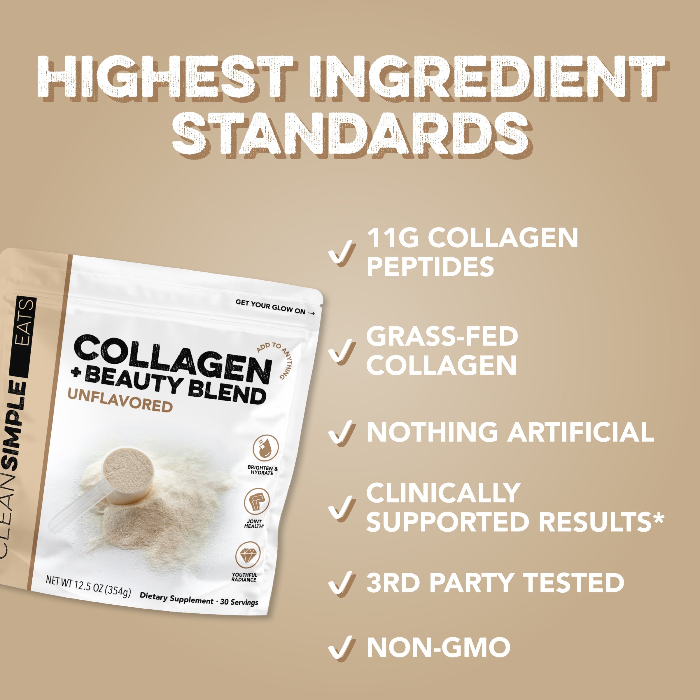cleansimpleeats Collagen + Beauty Blend: Unflavored (30 Servings)