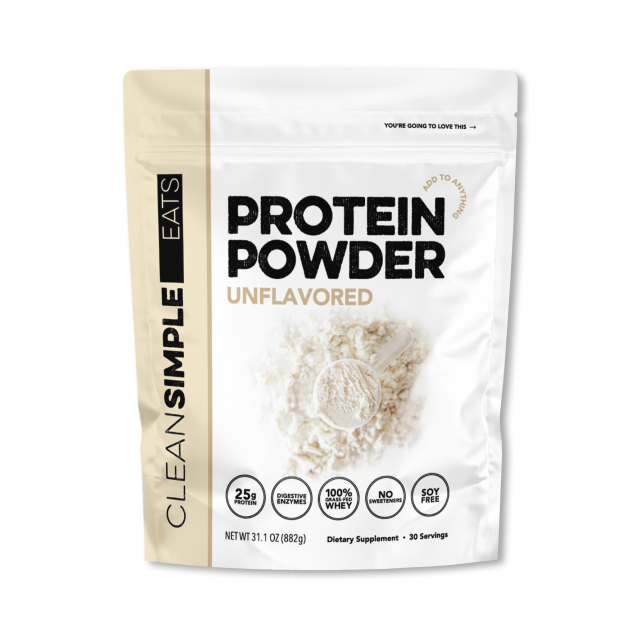 cleansimpleeats Protein Powder: Unflavored (30 Serving Bag)