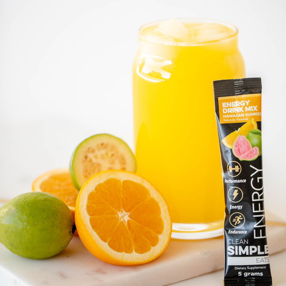 cleansimpleeats Energy: Hawaiian Sunrise Energy Drink Mix (10 Single Serving Stick Packs)